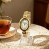 Gold Tassel Chains Watch Alloy Oval Quartz Watch Delicate Quartz Wristwatch  Fashion Wear