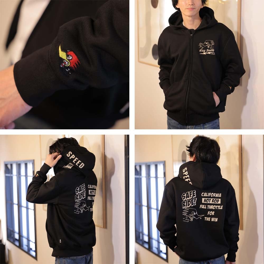 Clay Smith GO AHEAD Windproof Zip Motorcycle Size M Hoodie, Gear, Black, (CSY-5106)