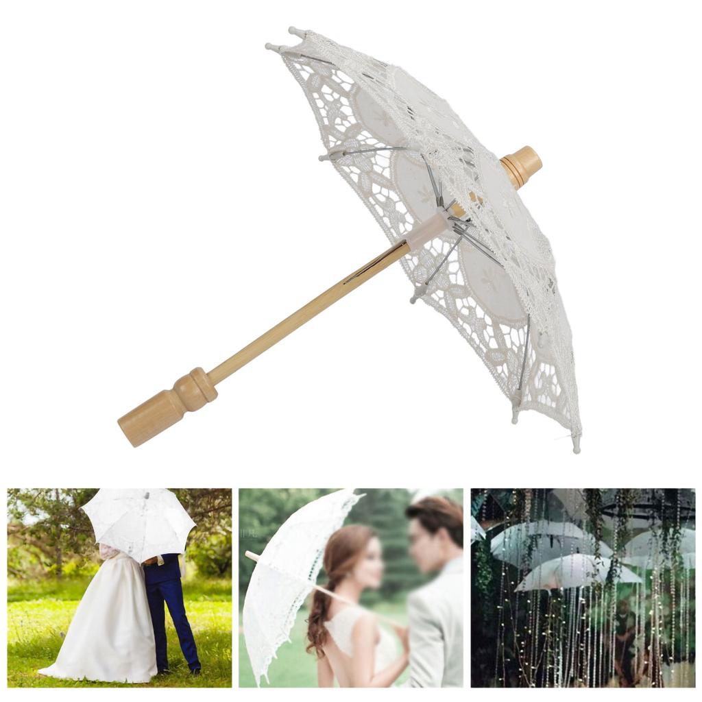 Lace Wedding Umbrella Wedding Bridal Lace Umbrella Decorative   Umbrella Photography Prop for Party Camping
