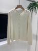 Women's Gray Wool Knit Cardigan - Brushed, Pilled Sweater for Autumn/Winter, High-End Simple Style Coat