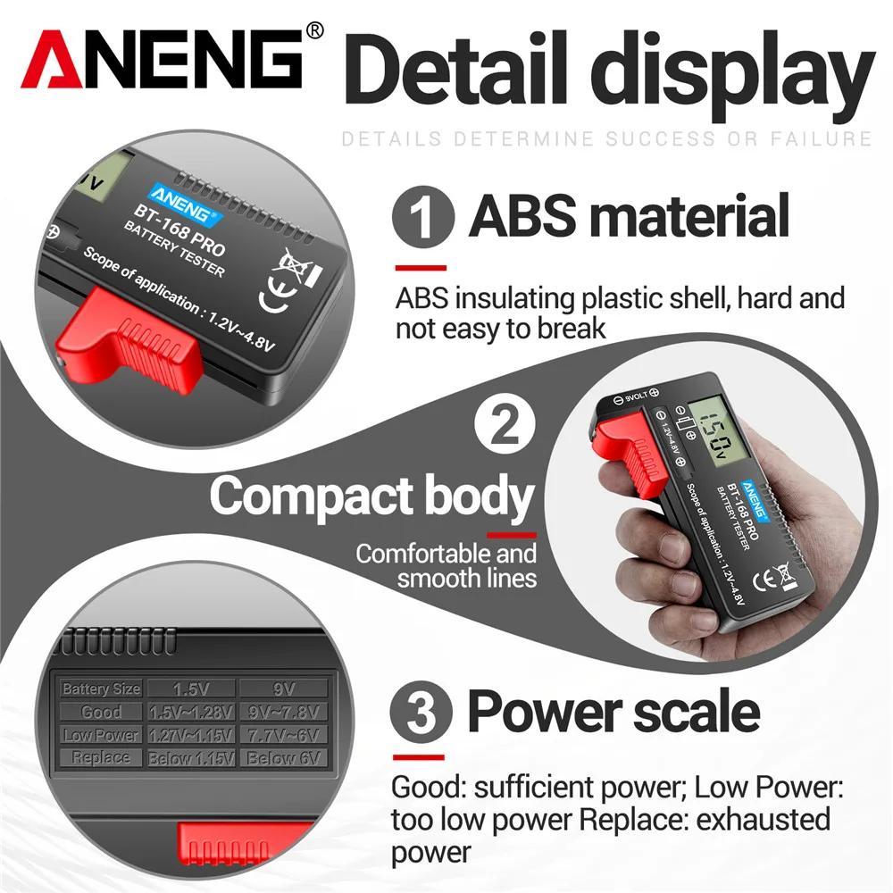 ANENG BT-168D Mini Digital Equipment Internal  Battery Tester Checkered Charge Indicador De Capacity Bateria Diy Electronic Test