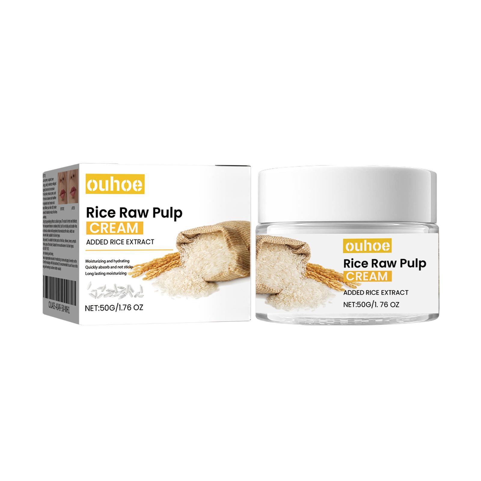 

Крем для лица с белым рисом, разглаживающий мелкие морщины, укрепляющий поры, питательный, увлажняющий, сужающий поры, восстанавливающий крем для лица с сырой мякотью риса, 50 г 50g Boxed