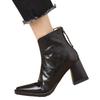 Neuer Stil Damen Luxusleder Damen Stiefeletten Plüsch Warm Reißverschluss Modern Stiefel Hohe Absätze Schuhe Damenstiefel
