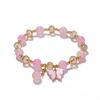 Sweet Glass Beads Bracelet With Butterfly Pendant Korean Style Bracelet Women Bangle  Female