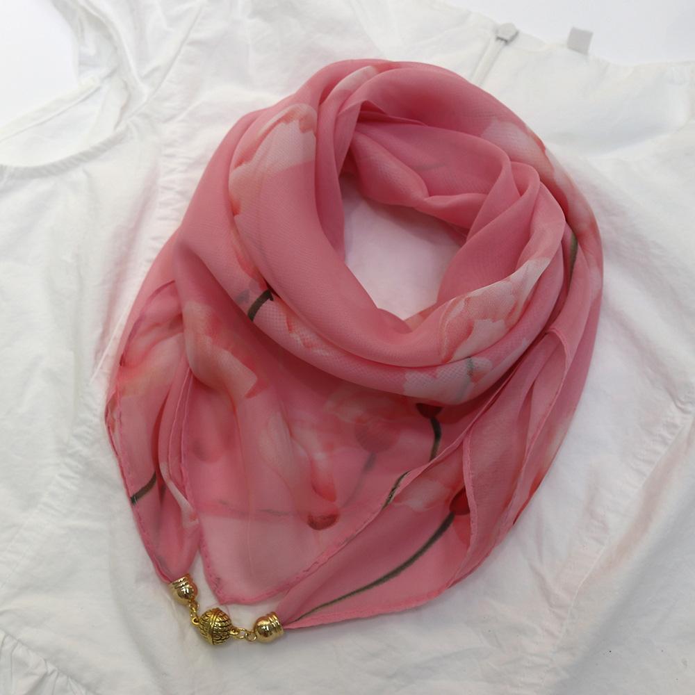 Elegant Floral Print Silk Scarf for Women