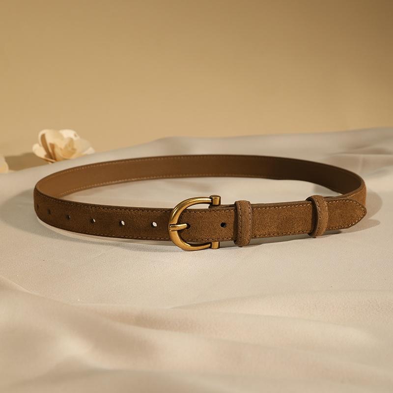 Luxury suede belt for women Stylish Leather belt Gold pin buckle Cow Leather Branded belt Clothing accessories women belt