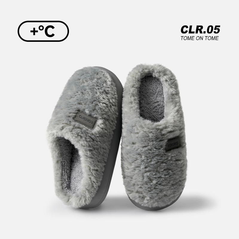 Winter Cotton Slippers Women Wear Non-slip Home Plush Slippers Winter Indoor Plush Warm Wool Slippers Men