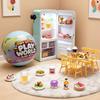 Mini Fridge Role-Playing Kitchen Dining Set with Food and Drink Accessories