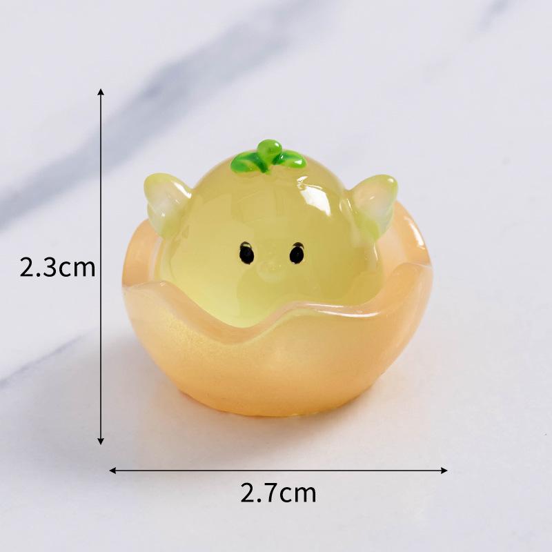 Mikrolandskap Søt Selvlysende Eggeskall Kylling Søt Kylling DIY Smykker Blindpose Tilbehør Skrivebord Bil Dekor