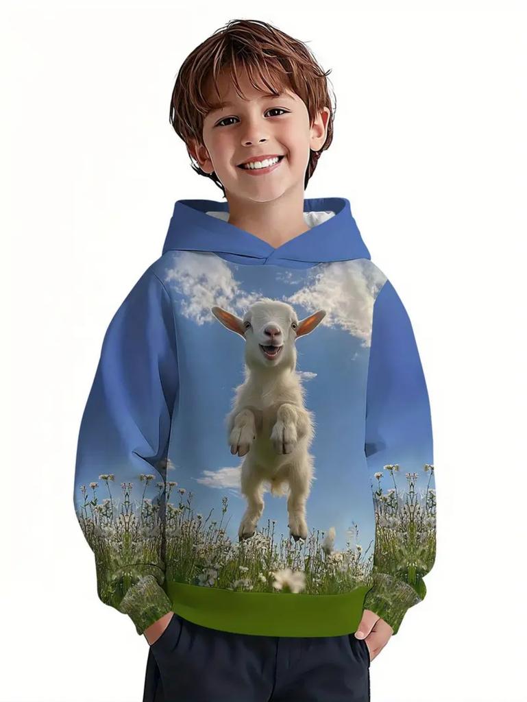 New Animals Hoodie Cute Dog Pattern 3d Print Autumn Fashion Comfort Pullover Long-sleeve Hoodie Outdoors Children's Clothing Boy