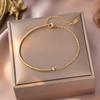 Trendy Minimalist Gold Color Half Bangle Splicing Bracelet Tiny Zircon Bracelets for Women Stainless Steel Daily Wear Jewelry