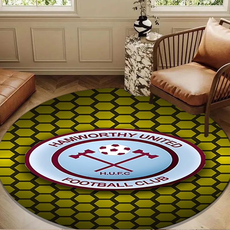 Ham-worthy United Football Club  Round mat Home Decor, Chair rug For livingroom,Bedroom, doormat home decor Birthday Gift Christmas Gifts