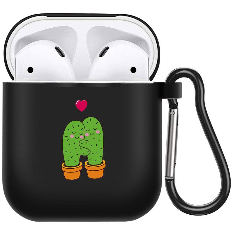 קריקטורה חמוד חיות מחמד כלב חתול בעל חיים ינשוף צמח פרחי אפל עבור אפל AirPods 2 3 כיסויי אוזניות חסינות זעזועים שחורות AirPods Pro Funds Cover