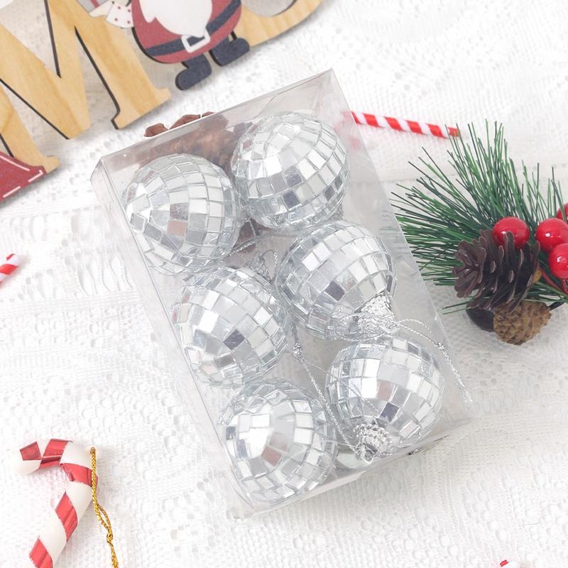 6CM 1Box Christmas Ball Christmas Decoration Xmas Tree Pendent Ornaments Home Decor Navidad New Year 2025 Party Supplies