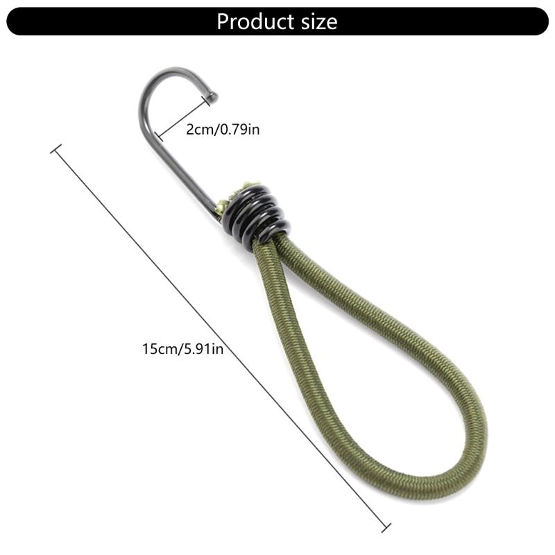 10Pcs Tent Fixings Cord String Carabiner Hook Outdoor Campings Tent Elastics Rope Hook Thickened Elastic Bands Tying Rope