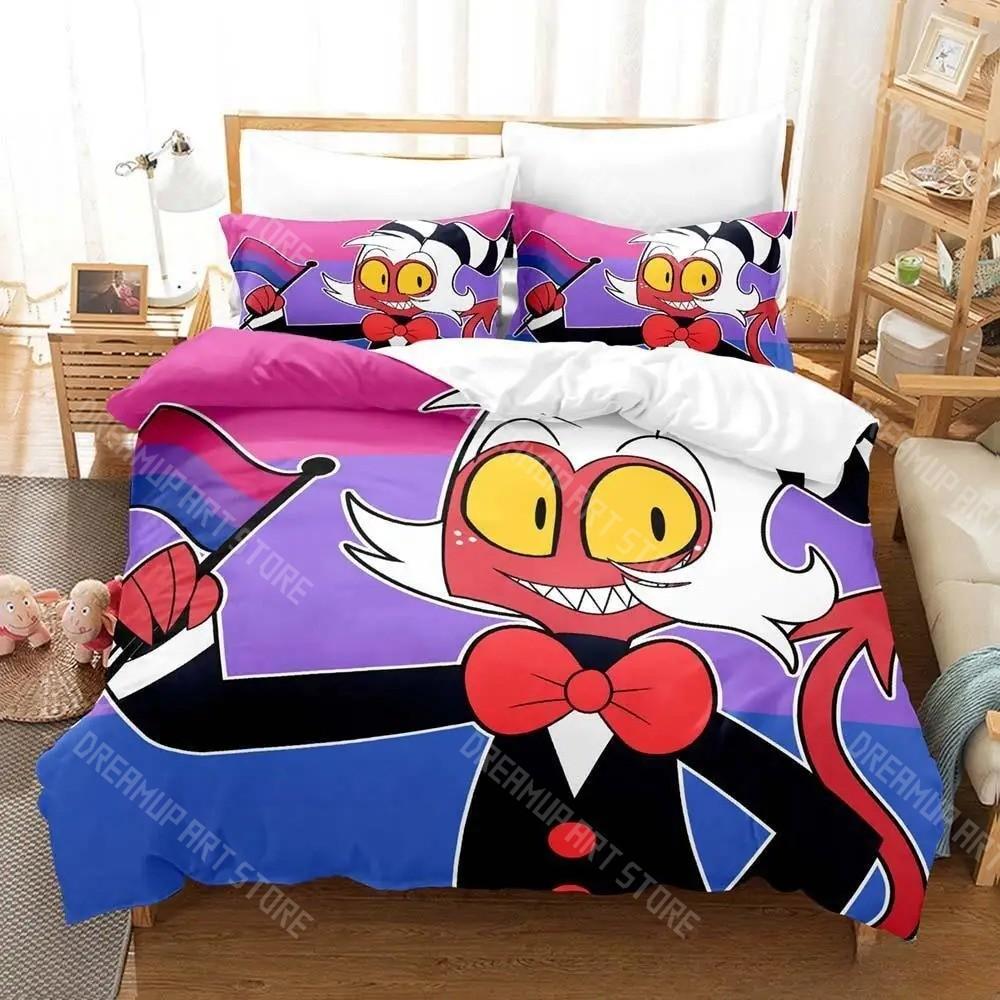 3D Printed Moxxie Boss Hellaverse Bedding Set for Boys Girls Duvet Cover Pillowcase Twin Queen King Full Single Double Sizes