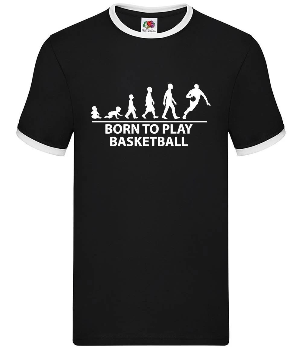 Born To Play Basketball - Mens Ringer - Player Team Fan Basket Ball Love S
