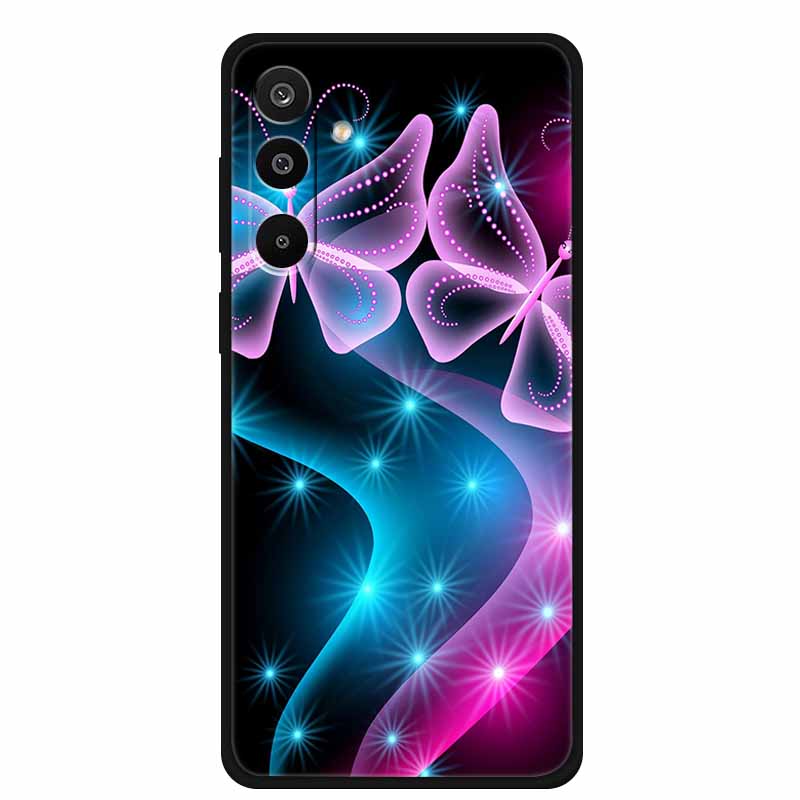 For Samsung Galaxy A36 5G Case Flowers Printed Silicone Phone Cases Cover for Samsung A26 5G TPU Shells A 26 36 Black TPU Coques