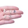 6pcs/Lot Old English Letters Charm Stainless Steel Charms For Jewelry Making Supplies Metal 26 Alphabet A-Z Pendant DIY Bracelet