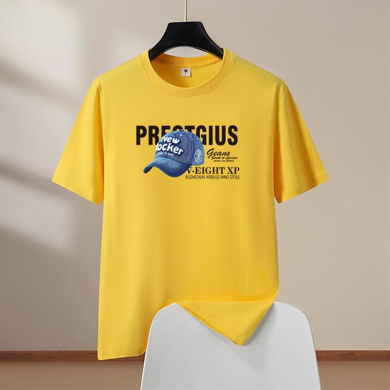 Mens Clothing Luxury Goth Punk Hat Printed Oversized New Summer T-Shirts for Men Casual Tee Short Sleeve Top Graphic T Shirts