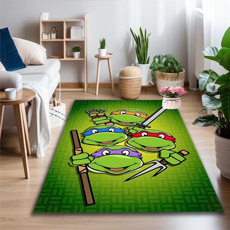 [Green Turtle Character Printed Carpet] Durable Home and Office Area Rug, Kitchen Farmhouse Decorative Floor Mat