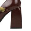 Scarpe da Donna Tacco Alto Stile Retro Europeo e Americano, Tacco Grosso, Tacco Alto, Plateau Impermeabile, Fibbia in Metallo, Cinturino Dritto, Scarpa Singola