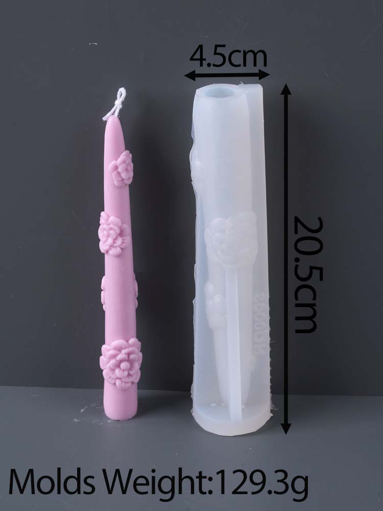 

Силиконовая форма для свечи-подсвечника на длинной ножке, ручная работа, креативная, камелия, ромашка, лента-бант, форма для мыла/свечи, сделай сам, рельефная форма цветка, украшение