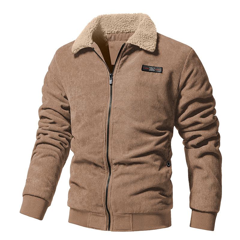 Winter New Coat Men's Fleece Thickened Fashion Stand-up Collar Lamb Fleece Casual Men's Jacket Cotton Clothes