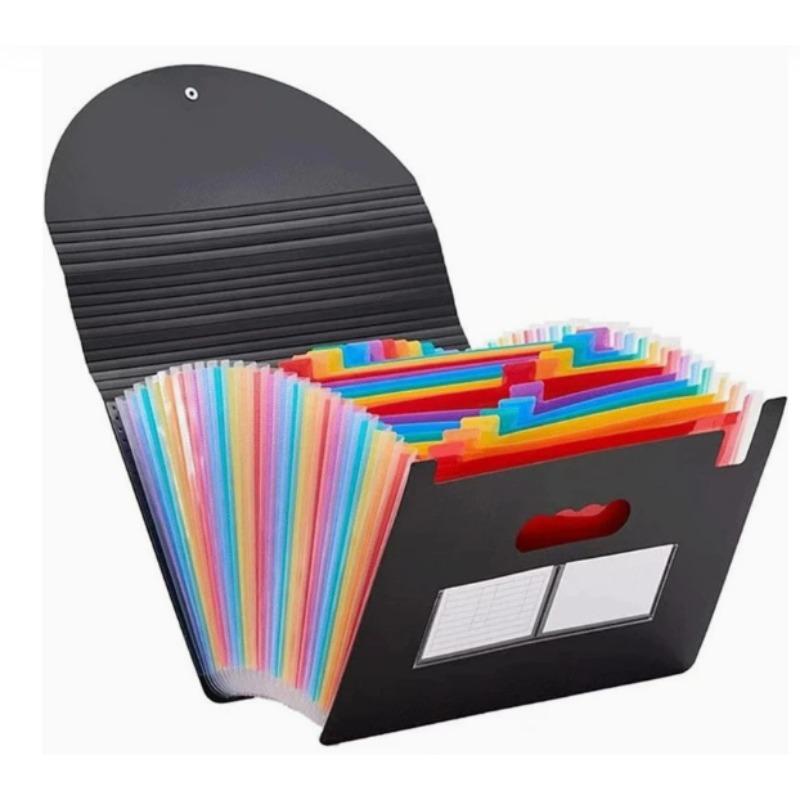 25, 37 Pockets File Folder Accordion File Organizer/Portable Expandable Plastic Filing Box, Paper/Document/ with Colored Tabs Holiday Gift No
