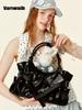 Vanwalk Twinkle Leather Tote Bag [Black]