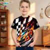 Kids Clothes Boys Tshirt Short Sleeve Stylish Car Racing Graphic T Shirts Children Summer Clothes Casual Streetwear Boys Clothes