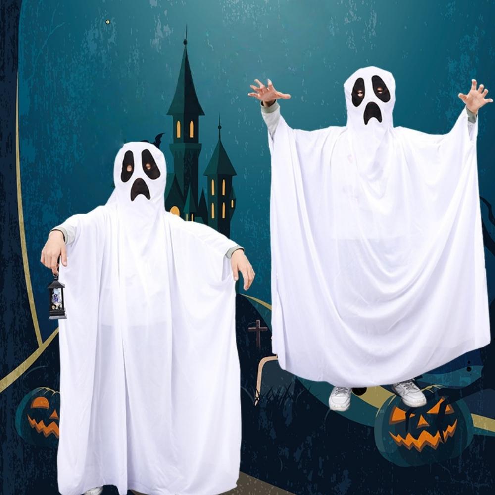 1 Set of Halloween Cloak Party White Clothes Masquerade Kids Funny Ghost Cloak Halloween Ghost Festival Prank Party Decoration