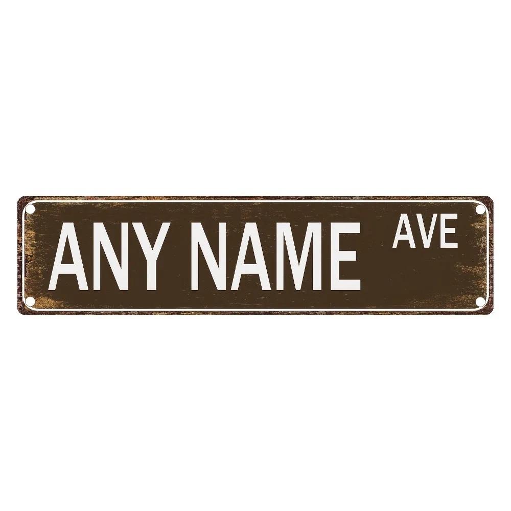 Personalized Retro Street Sign 15.75x3.94in Custom Metal Foil Wall Decor