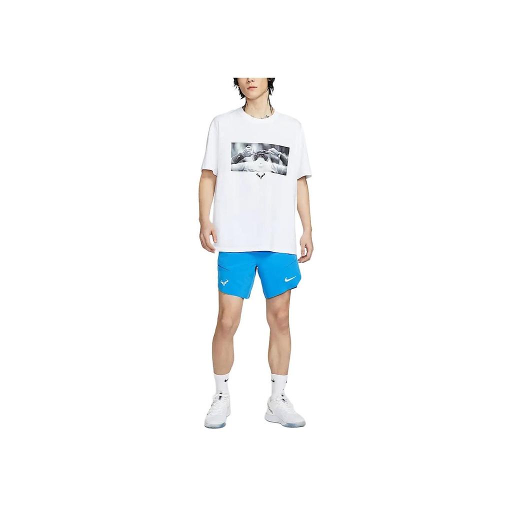 Nike Nadal Tennis Loose Knit Crew Neck Short Sleeve T-Shirt Men Tops White IM5971-100