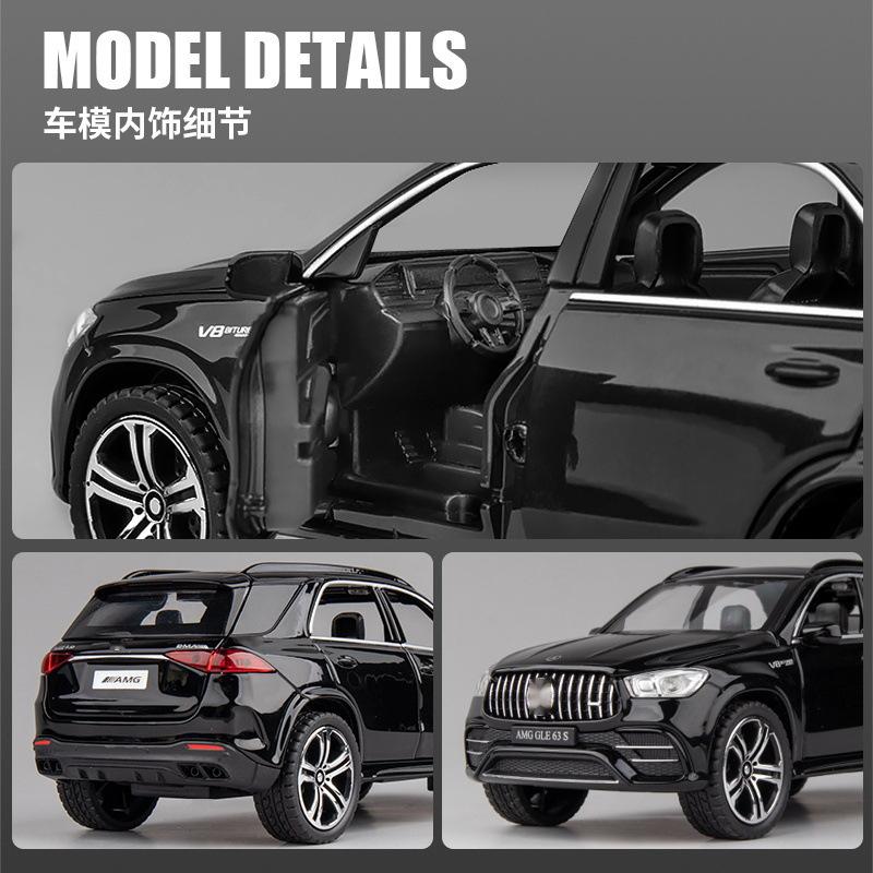 1:32 AMG GLE 63S SUV Alloy Car Model Diecast Pull Back Metal Vehicles Simulation Model Car Interior Ornaments Gift