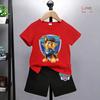 Chase Print T-Shirt Shorts Anzüge, Geeignet für Jungen Paw Patrol Perfekt für Alltags-Kleidungssets Freizeitkleidung Outdoor-Aktivitäten