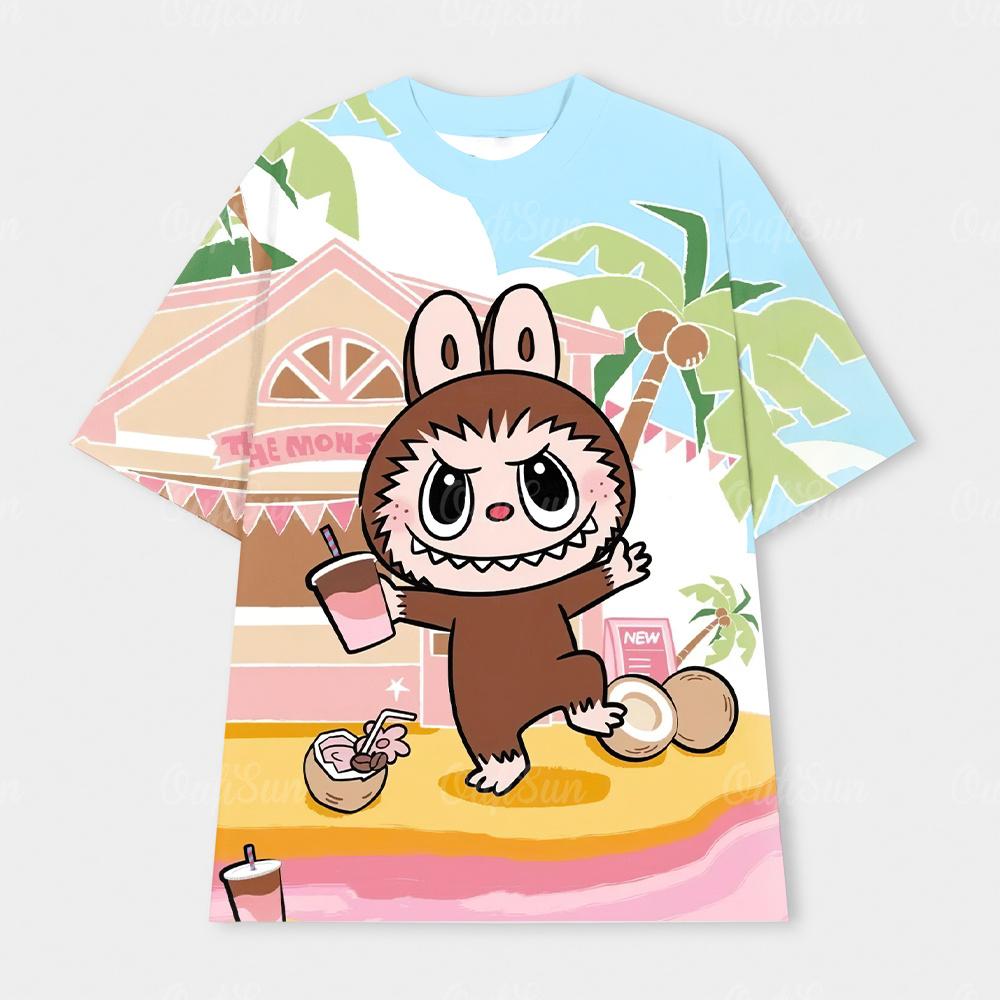 

Футболка Labubu модный стиль унисекс повседневный топ модный тренд XXXL