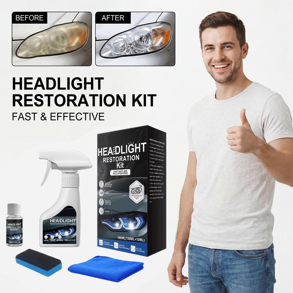 Car Headlight Polishing & Maintenance Kit - Easy Gloss and Renovation Solution