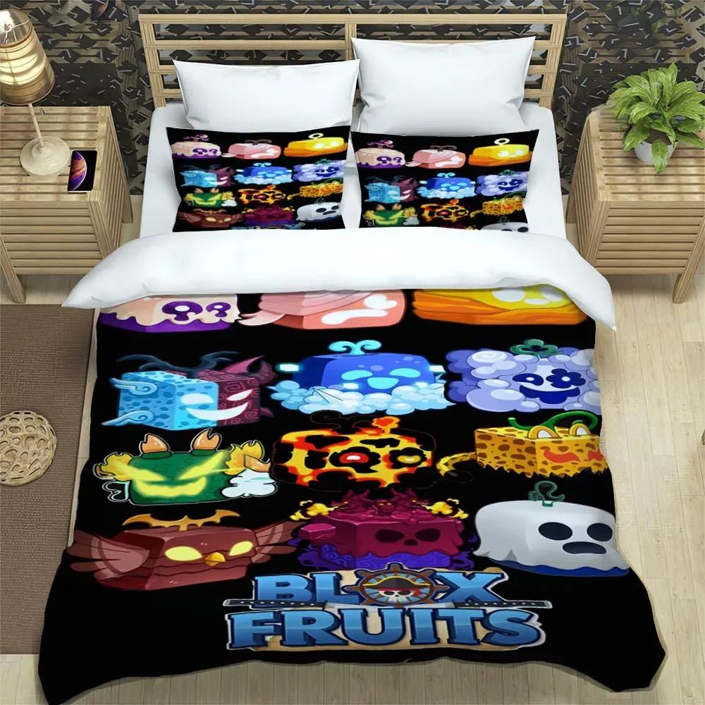 3D Game B-blox Fruits Bedding Sets Exquisite Bed Supplies Set Duvet Cover Bed Comforter Set Bedding Set Luxury Birthday Gift