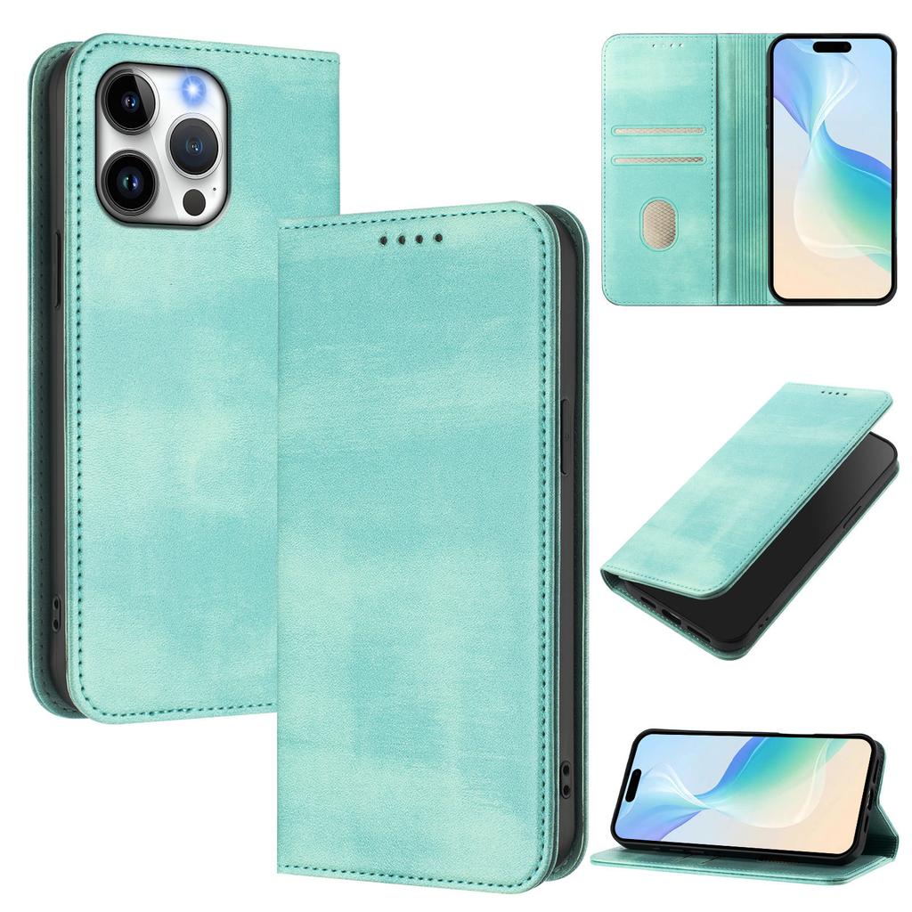 Applicable to iPhone16E leather case, Samsung S26 retro leather pattern card wallet magnetic protective case A25E solid color