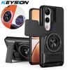 KEYSION Magnetic Phone Case for VIVO V50 Lite 5G Slide Camera Lens Protection Upright Kickstand 360° Ring Shockproof Back Cover