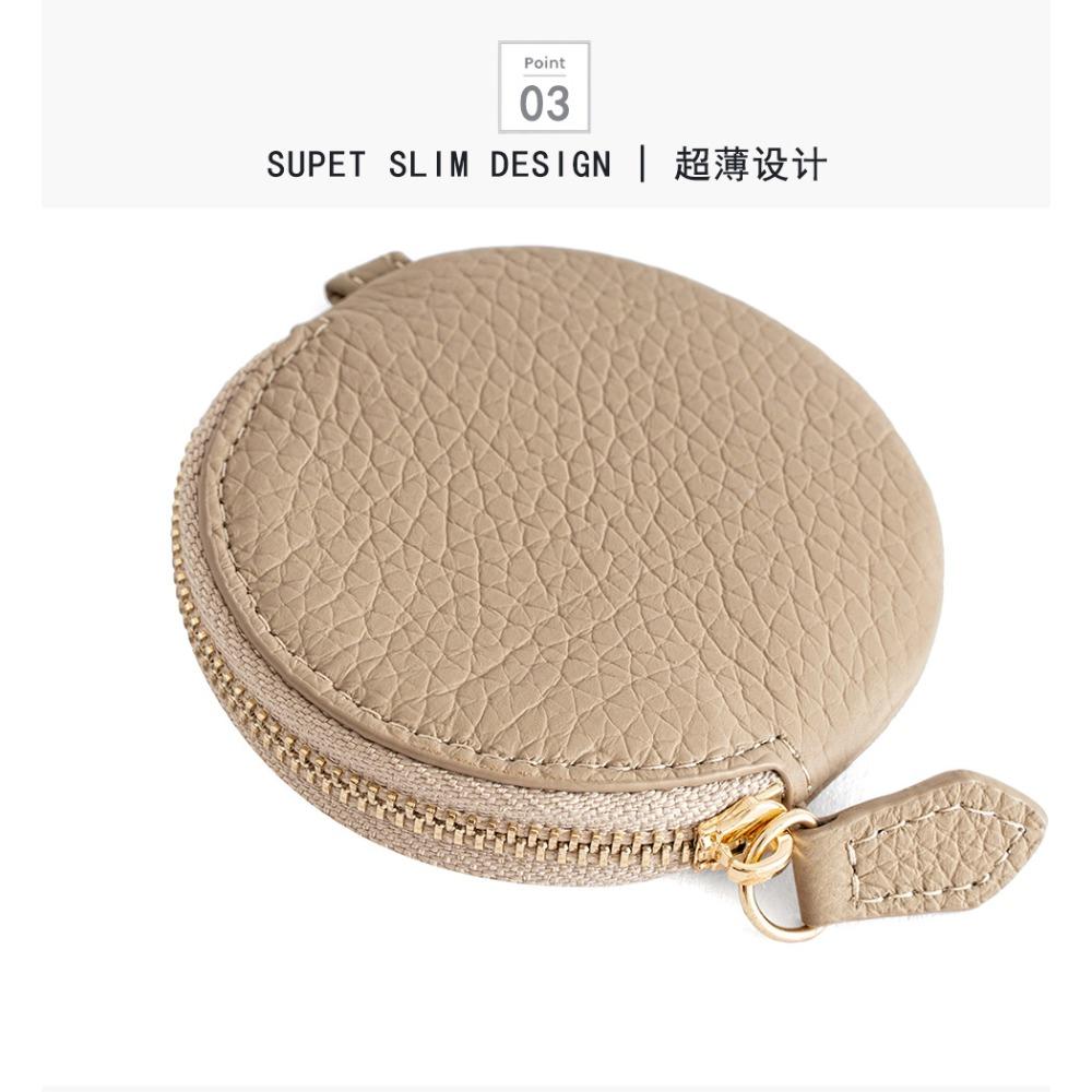 New first-layer cowhide change bag, large-capacity portable jewelry bag, zipper, Japanese coin bag, genuine leather.