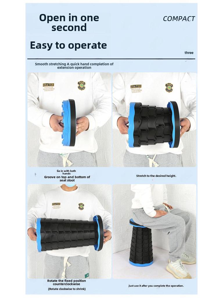 Adjustable Portable Folding Telescopic Stool for Outdoor Camping and Fishing