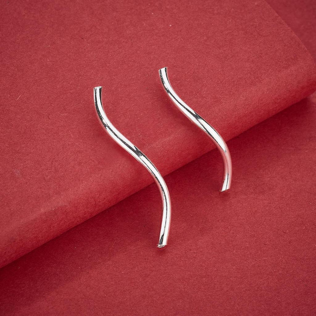 S925 Sterling Silver S-Shaped Bent Tube Beading Kit for DIY Bracelets and Necklaces