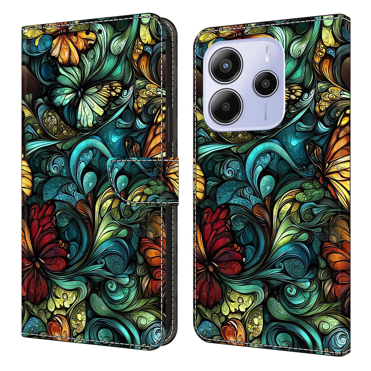 For Xiaomi Redmi Note 14 5G Wallet Case Pattern Printing PU Leather Flip Stand Phone Cover M