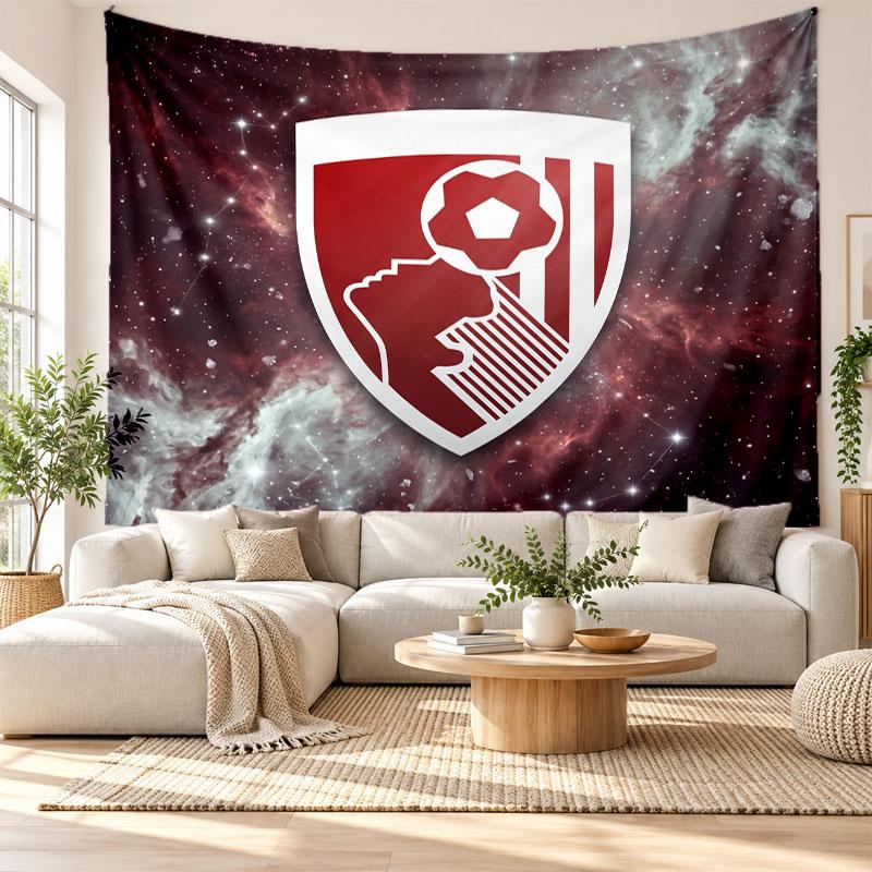 Bournemouth Football Wall Tapestry, Soft Fabric Wall Hanging, Decorative Backdrop For Bedroom Home Wall Art