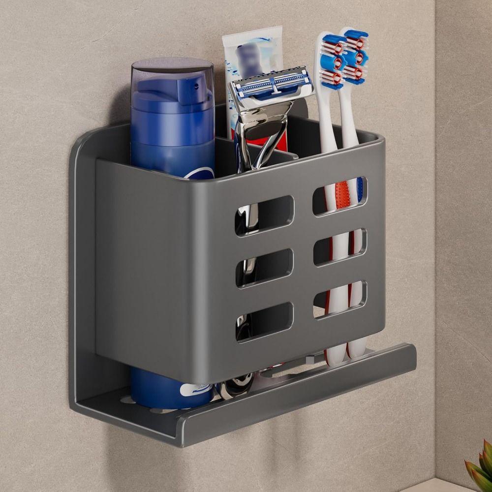 No Punching Bathroom Storage Rack Aluminum Zinc Zinc Alloy Shaver Storage Stand  Kitchen