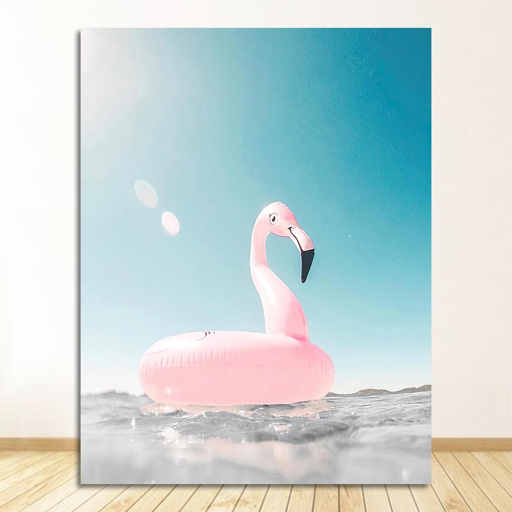 Flamingo Wall Art Canvas Painting Nordic Posters And Prints Pictures For Living Room Tropical Sea Beach Starfish Surfboard