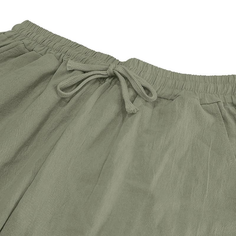 Men's Summer Breathable Cotton and Linen Straight-Leg Pants - Loose Casual Sportswear