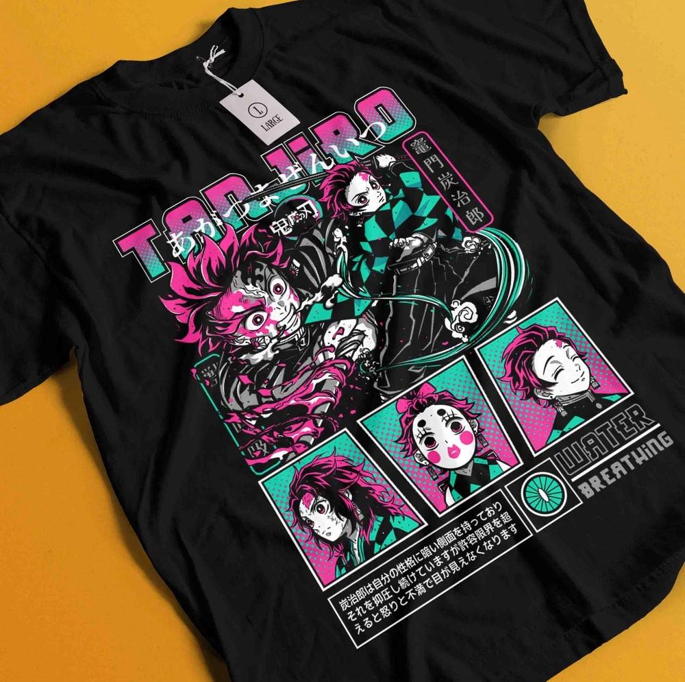 Demon Slayer Shirt Tanjiro Tshirt Zenitsu TShirt Muzan Doma Tee Inosuke Nezuko